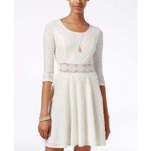 American Rag Crochet Knit-Trim Skater Dress